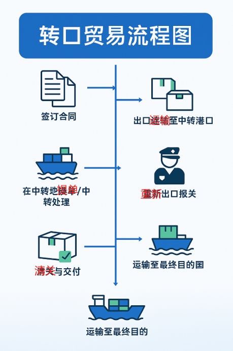 转口贸易流程图